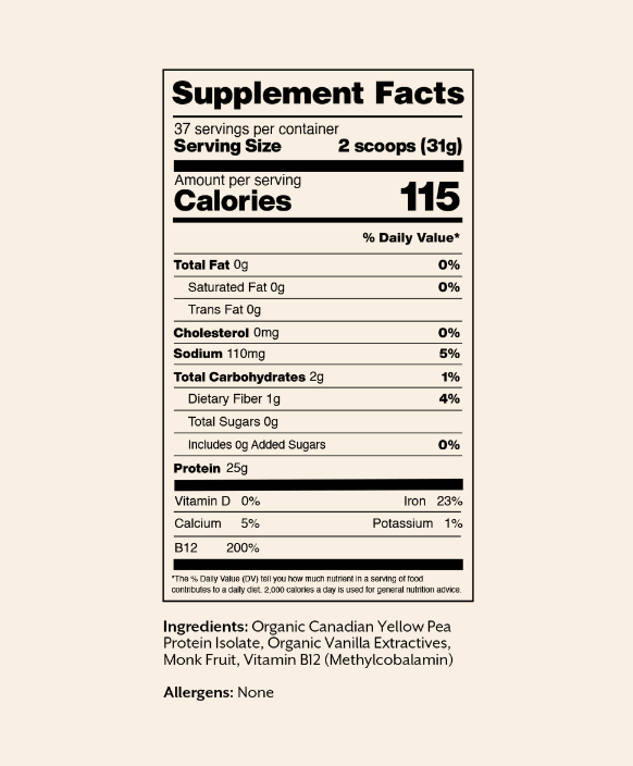 Promix Vegan Protein Powder - French Vanilla