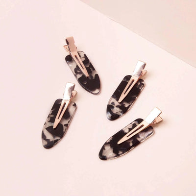 Creaseless Clips 4pc Set - Black Terrazzo