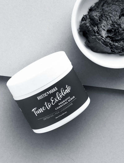 Time to Exfoliate Prebiotic Charcoal Scrub