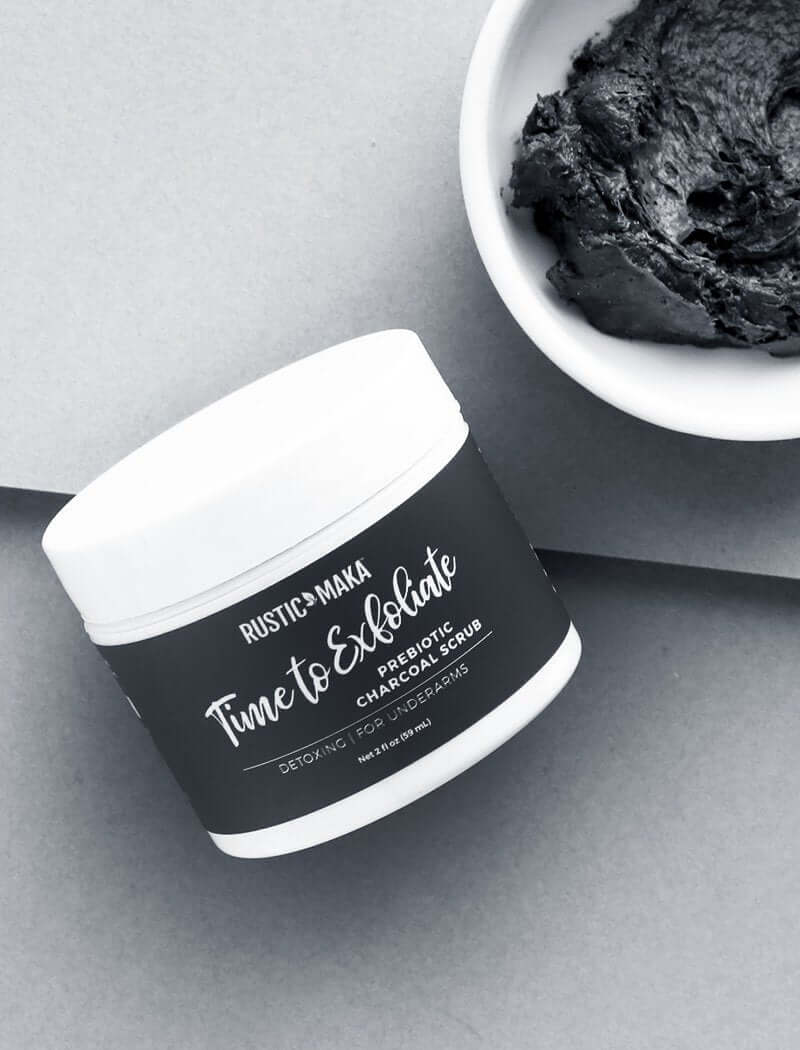 Time to Exfoliate Prebiotic Charcoal Scrub