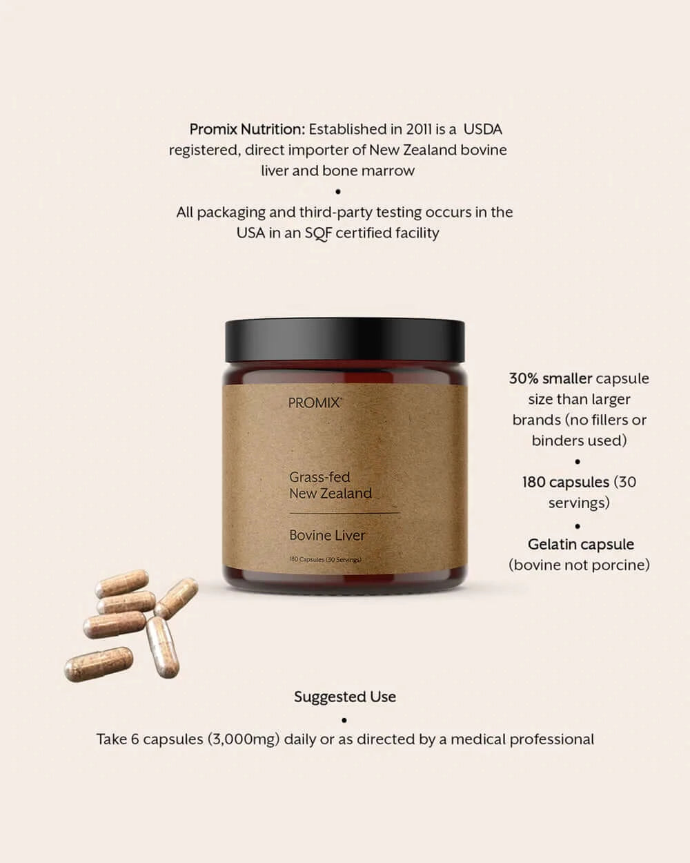 Grass-Fed New Zealand Raw Liver Capsules
