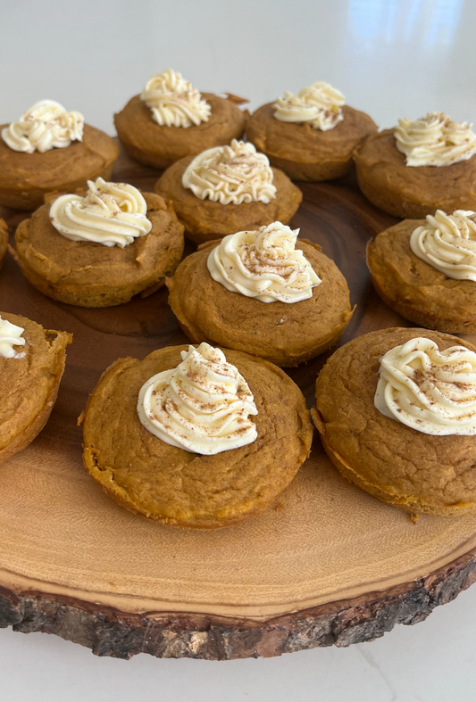 Pumpkin Protein Donuts with Cheesecake Frosting