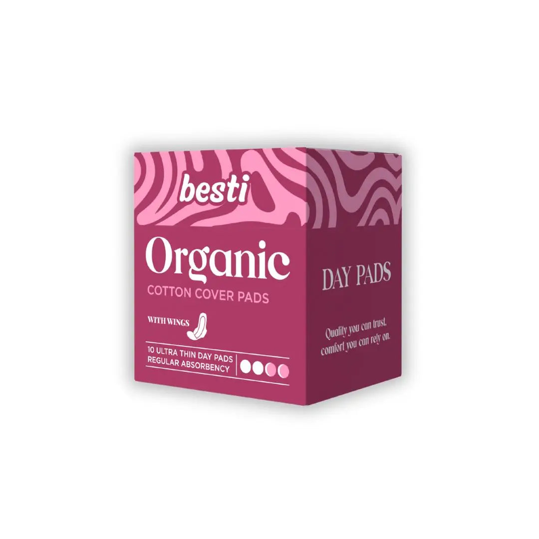 Besti 100% Organic Cotton Day Pads (10 Count)