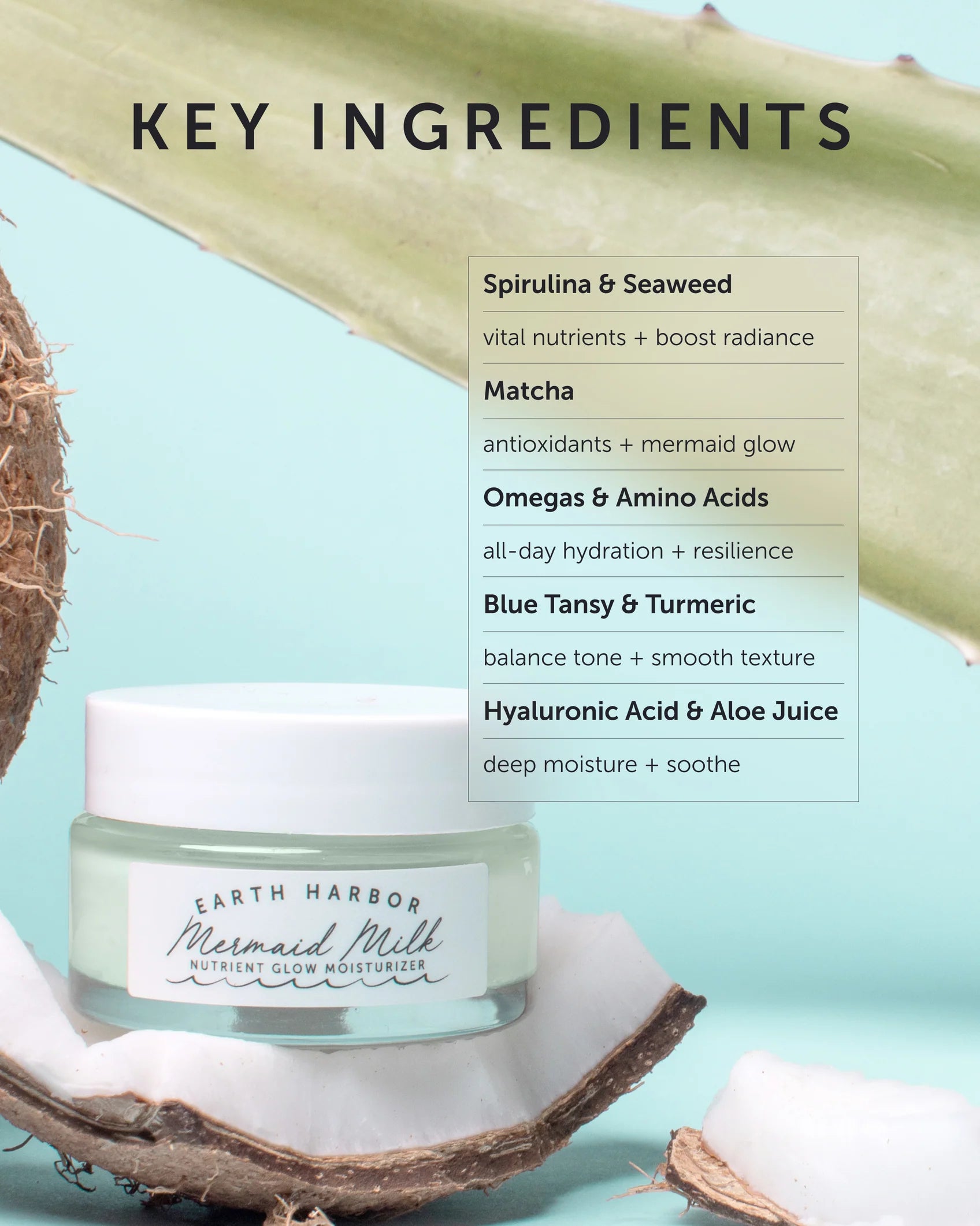 Mermaid Milk Nutrient Glow Moisturizer: Spirulina + Matcha