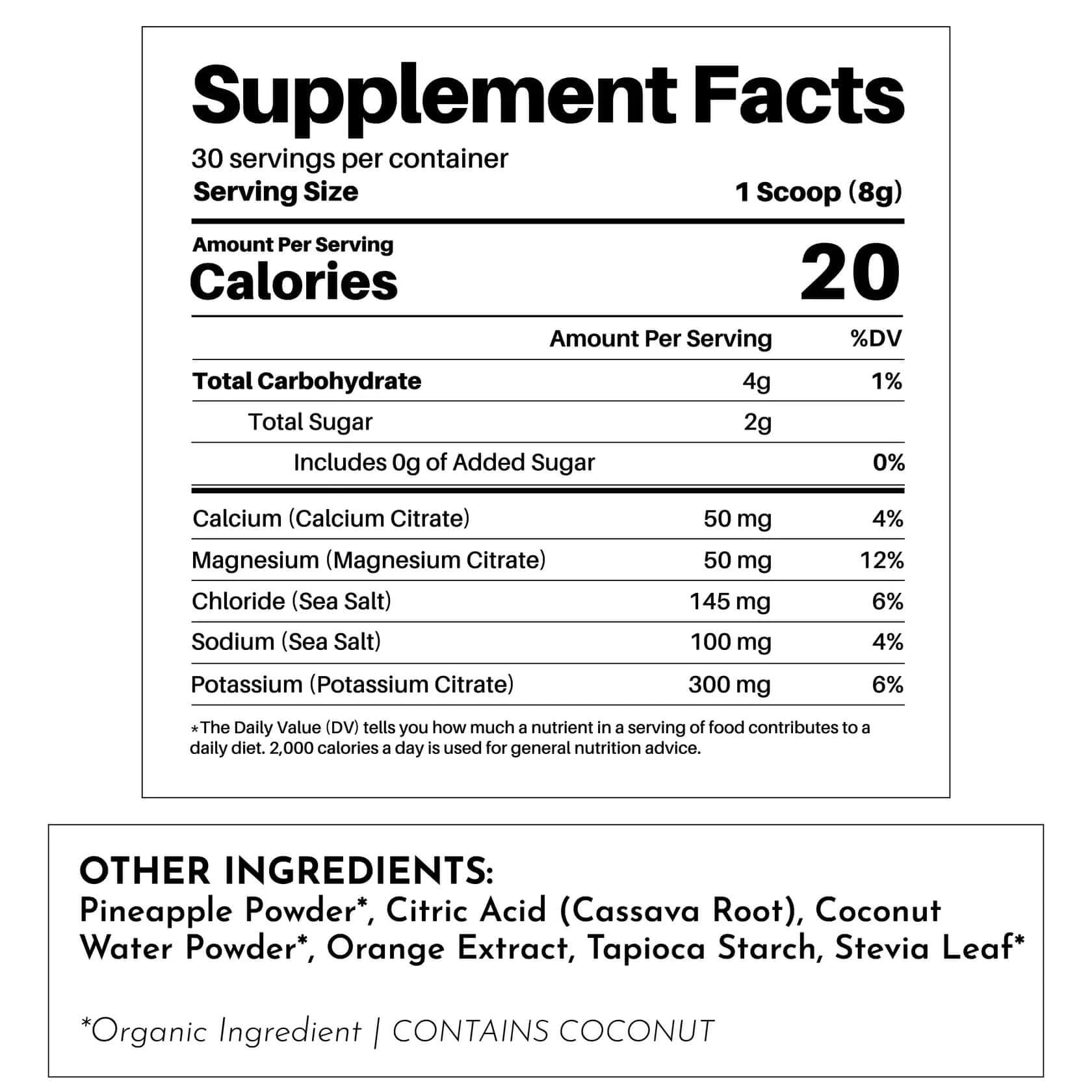 Just Ingredients Orange Pineapple Electrolytes