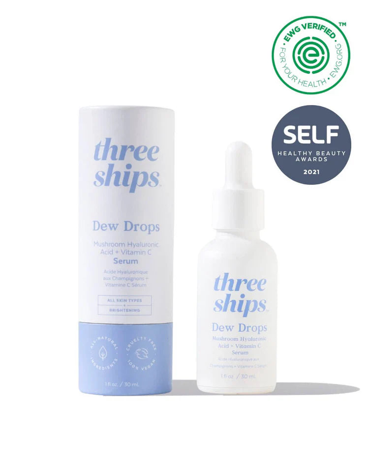 Three Ships Beauty Dew Drops Mushroom Hyaluronic Acid + Vitamin C Serum