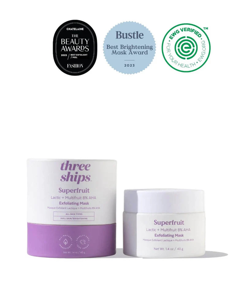 Three Ships Beauty Superfruit Lactic + Multifruit 8% AHA Exfoliating Mask