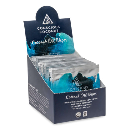 Conscious Coconut Organic Coconut Oil Wipes (25 Wipes)
