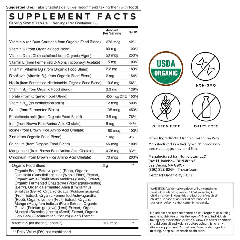 Truvani Organic Multivitamin