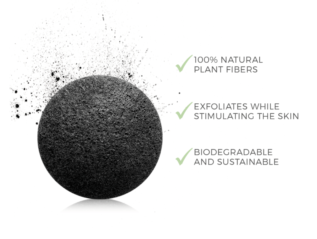 Rustic Maka CLEANSE Activated Charcoal Konjac Body Sponge